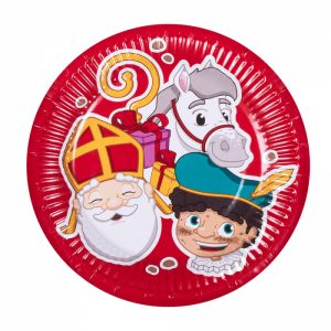Set 10 papieren bordjes - Sinterklaas (ø 18cm)