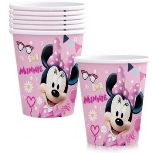 Minnie Mouse kartonnen wegwerpbekers (8st)