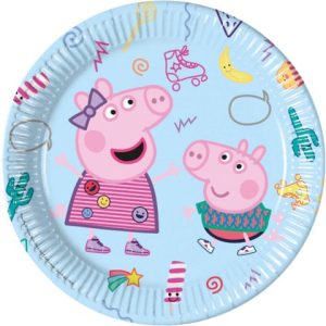 Set 8 papieren bordjes - Peppa Big (ø 23cm)