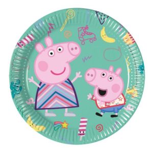 Set 8 papieren bordjes - Peppa Big (ø 20cm)