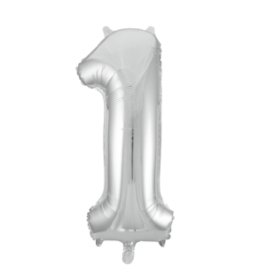 Folieballon - Zilver '1' (86 cm)