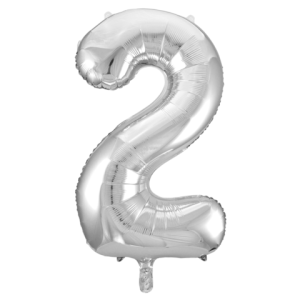 Folieballon - Zilver '2' (86 cm)