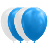 10 Ballonnen Blauw/Wit (30cm)