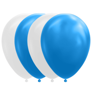 10 Ballonnen Blauw/Wit (30cm)