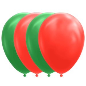 10 Ballonnen Rood/Groen (30cm)