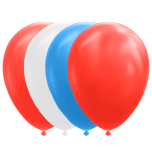 10 Ballonnen Rood/Wit/Blauw (30cm)