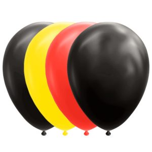 10 Ballonnen Zwart/Geel/Rood (30cm)