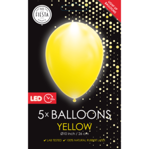 Gele LED ballonnen - 5st (30cm)