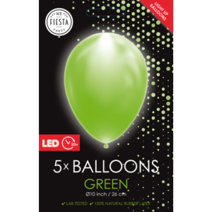 Groene LED ballonnen - 5st (30cm)