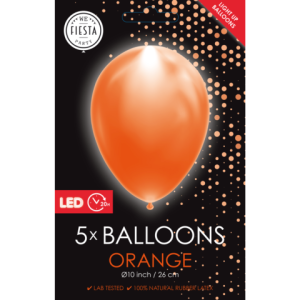 Oranje LED ballonnen - 5st (30cm)