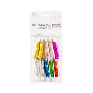 10 Parasol prikkers - Metallic assortiment