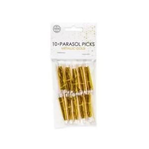 10 Parasol prikkers - Metallic goud