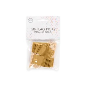 50 Vlaggenprikkers - Metallic goud