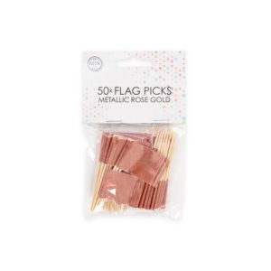 50 Vlaggenprikkers - Metallic rosé goud