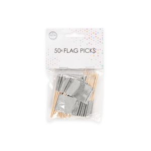50 Vlaggenprikkers - Metallic zilver