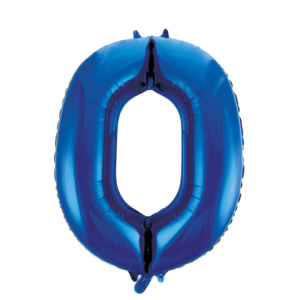 Folieballon - blauw - '0' (86 cm)