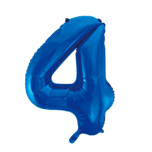 Folieballon - blauw - '4' (86 cm)