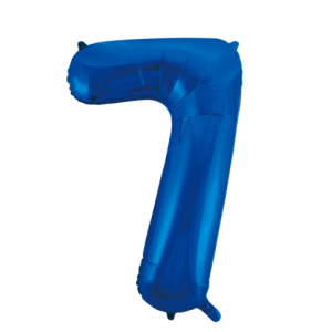 Folieballon - blauw - '7' (86 cm)