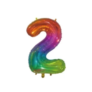 Folieballon - regenboog transparant - '2' (76 cm)