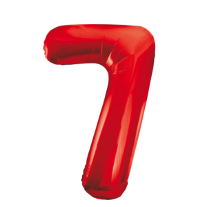 Folieballon - rood- '7' (86 cm)