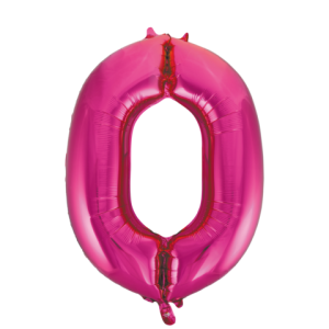 Folieballon - roze - '0' (86 cm)