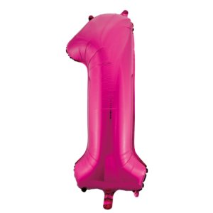 Folieballon - roze - '1' (86 cm)