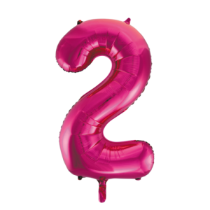 Folieballon - roze - '2' (86 cm)