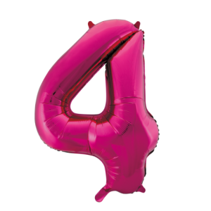 Folieballon - roze - '4' (86 cm)