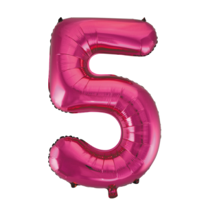 Folieballon - roze - '5' (86 cm)