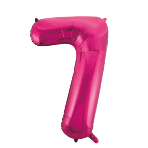 Folieballon - roze - '7' (86 cm)