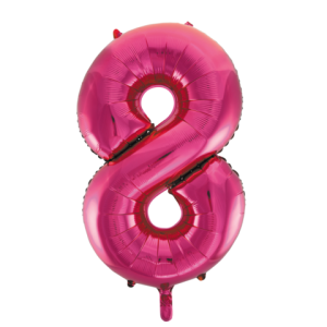 Folieballon - roze - '8' (86 cm)