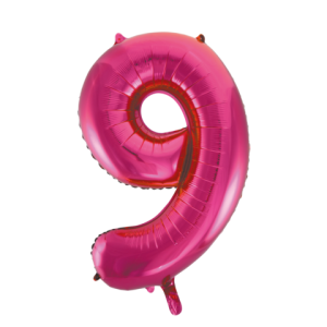Folieballon - roze - '9' (86 cm)