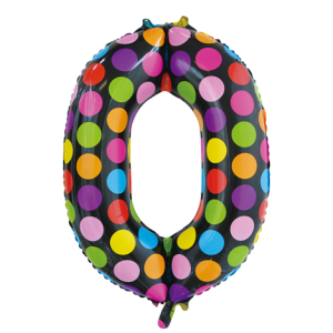 Folieballon - stippen- '0' (86 cm)