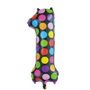 Folieballon - stippen- '1' (86 cm)