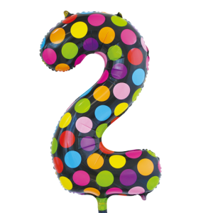 Folieballon - stippen- '2' (86 cm)
