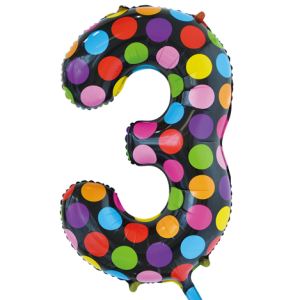 Folieballon - stippen- '3' (86 cm)