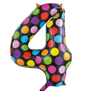 Folieballon - stippen- '4' (86 cm)