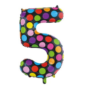 Folieballon - stippen- '5' (86 cm)
