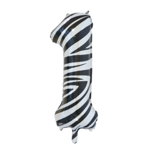 Folieballon - zebra - '1' (86 cm)