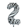 Folieballon - zebra - '2' (86 cm)
