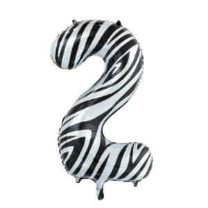 Folieballon - zebra - '2' (86 cm)