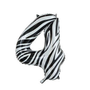 Folieballon - zebra - '4' (86 cm)