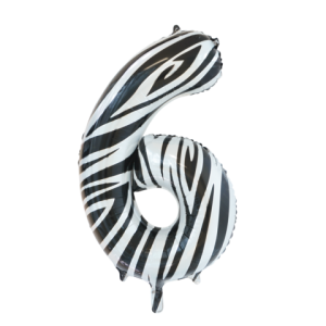 Folieballon - zebra - '6' (86 cm)