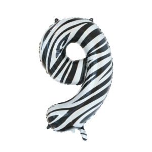 Folieballon - zebra - '9' (86 cm)