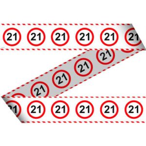 Afzetlint - 21 Jaar Verkeersbord (15m)