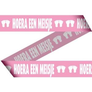 Roze Afzetlint Geboorte Meisje (15m)