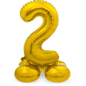 Staande folieballon - Goud - '2' (72cm)