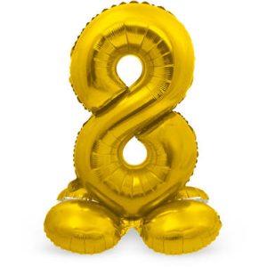 Staande folieballon - Goud - '8' (72cm)