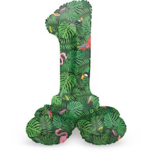 Staande folieballon - Jungle Vibe - '1' (72cm)