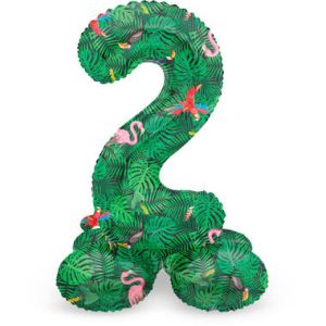 Staande folieballon - Jungle Vibe - '2' (72cm)
